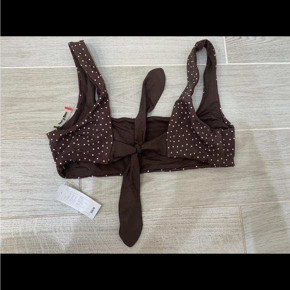 PacSun Brown Polka Dots Bikini Reversible Amor Y Besos Size M - Picture 2 of 4